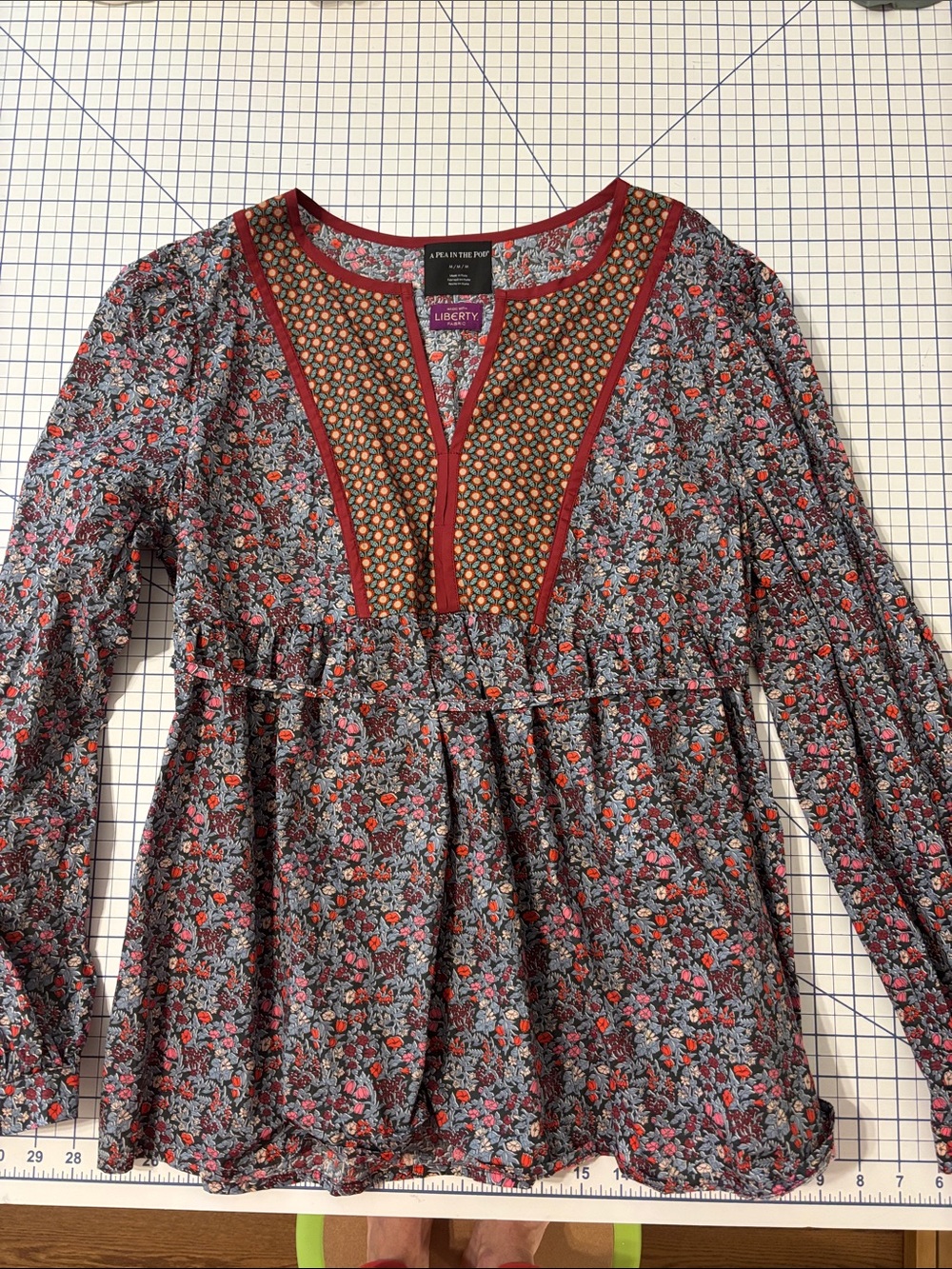 A Pea in the Pod Liberty of London Floral Peasant Maternity Blouse